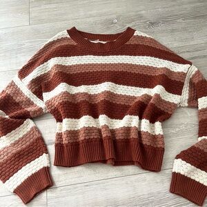 Hollister Striped Crew Neck Sweater